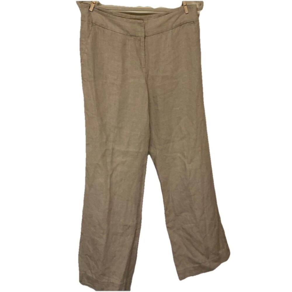 Ann Taylor LOFT 100% Linen Trouser pants women’s size 6 wide Leg